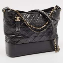 Chanel Black Quilted Aged Leather Large Gabrielle Hobo