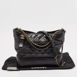 Chanel Black Quilted Aged Leather Large Gabrielle Hobo