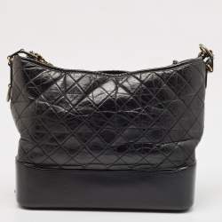 Chanel Black Quilted Aged Leather Large Gabrielle Hobo