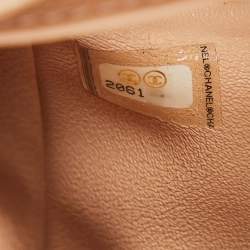 Chanel Beige Quilted Patent Leather Mini Square Classic Flap Bag