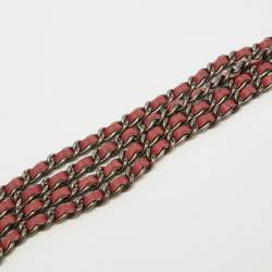 Chanel Coral Pink Quilted Leather Boy Flap Wallet On Chain