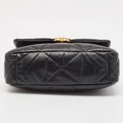 Pre Owned Chanel Black Quilted Leather Small 19 Flap Bag