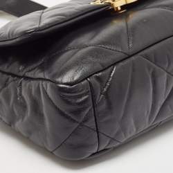 Pre Owned Chanel Black Quilted Leather Small 19 Flap Bag