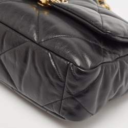 Pre Owned Chanel Black Quilted Leather Small 19 Flap Bag