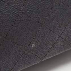 Pre Owned Chanel Black Quilted Caviar Leather Maxi Classic Double Flap Bag