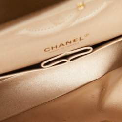 Pre Owned Chanel Gold Ombre Quilted Leather Medium Classic Double Flap Bag