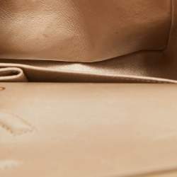 Pre Owned Chanel Gold Ombre Quilted Leather Medium Classic Double Flap Bag