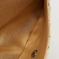 Pre Owned Chanel Gold Stitched Quilted Leather Jumbo Classic Double Flap Bag