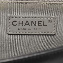 Chanel Black Chevron Leather Large Boy Flap Bag