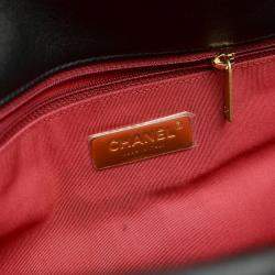 Chanel Black Lambskin Leather 19 Maxi Chain Shoulder Bag