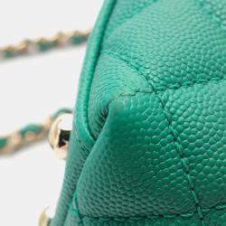 Chanel Green Calfskin Leather Coco Handle XXS Handbag