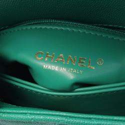 Chanel Green Calfskin Leather Coco Handle XXS Handbag