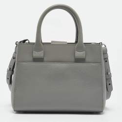 Pre Owned Chanel Grey Leather Mini Neo Executive Tote