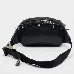 Pre Owned Chanel Black Nylon & Tweed Coco Neige Waist Bag