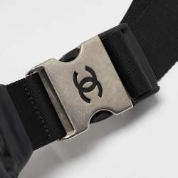 Pre Owned Chanel Black Nylon & Tweed Coco Neige Waist Bag