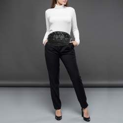 Pre Owned Chanel Black Nylon & Tweed Coco Neige Waist Bag