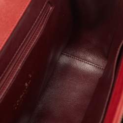 Pre Owned Chanel Red Quilted Caviar Leather Large Business Affinity Flap Bag 