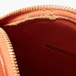 Chanel Orange Quilted Caviar Leather Dome Satchel