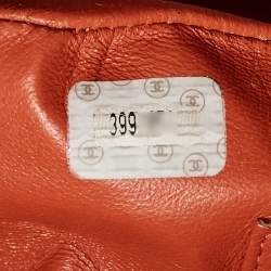 Chanel Orange Quilted Caviar Leather Dome Satchel