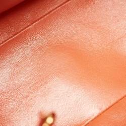 Chanel Orange Quilted Caviar Leather Dome Satchel