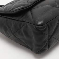 Pre Owned Chanel Black Quilted Leather Large 19 Flap Bag