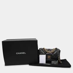 Pre Owned Chanel Black Quilted Leather Large 19 Flap Bag