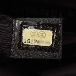 Pre Owned Chanel Black Quilted Coated Fabric Paris Biarritz Bag