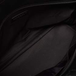 Pre Owned Chanel Black Quilted Coated Fabric Paris Biarritz Bag
