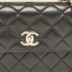 Pre Owned Chanel Black Quilted Leather Small Trendy CC Top Handle Bag