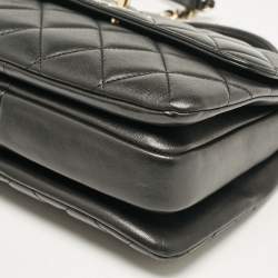 Pre Owned Chanel Black Quilted Leather Small Trendy CC Top Handle Bag