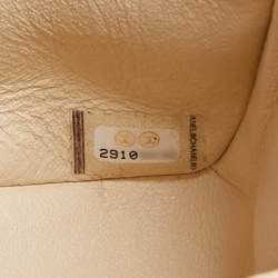 Pre Owned Chanel Cream Quilted Caviar Leather Small Classic Double Flap Bag