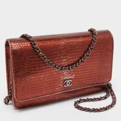 Chanel Bronze Lizard CC Wallet on Chain