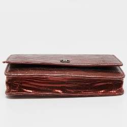 Chanel Bronze Lizard CC Wallet on Chain