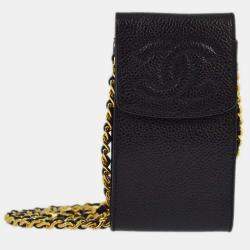 Pre Owned Chanel Black  Calfskin Chain CC Shoulder Bag