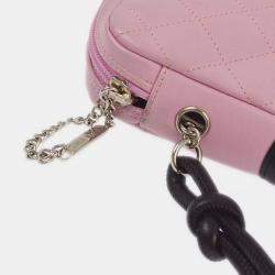 Pre Owned Chanel Pink /Black Calfskin Cambon Ligne Shoulder Bag