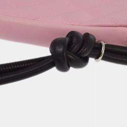 Pre Owned Chanel Pink /Black Calfskin Cambon Ligne Shoulder Bag