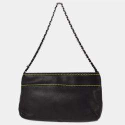 Pre Owned Chanel Black Lambskin Chain Shoulder Bag