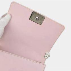 Chanel Pink Prism Lambskin Chevron Small Chain Shoulder Bag