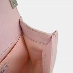 Chanel Pink Prism Lambskin Chevron Small Chain Shoulder Bag