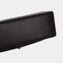 Pre Owned Chanel Black Lambskin Small Diana Shoulder  Bag