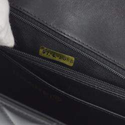 Pre Owned Chanel Black Lambskin Small Diana Shoulder  Bag