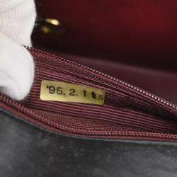 Pre Owned Chanel Black Lambskin Leather Small Diana Shoulder Bag