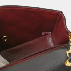 Pre Owned Chanel Black Lambskin Leather Small Diana Shoulder Bag