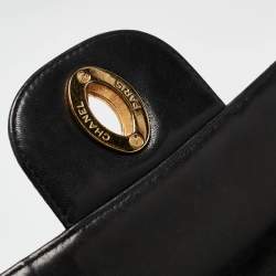 Pre Owned Chanel Black Quilted Leather Jumbo CC Flap Bag