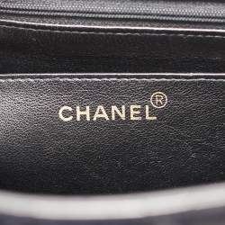 Pre Owned Chanel Black Quilted Leather Jumbo CC Flap Bag