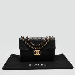 Pre Owned Chanel Black Quilted Leather Jumbo CC Flap Bag