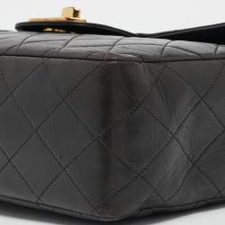 Pre Owned Chanel Black Quilted Leather Jumbo CC Flap Bag