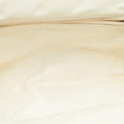 Pre Owned Chanel White Quilted Caviar Leather Timeless Clutch