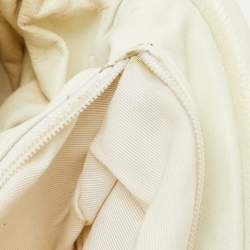 Pre Owned Chanel White Quilted Caviar Leather Timeless Clutch