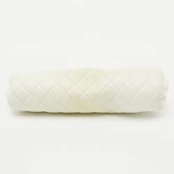 Pre Owned Chanel White Quilted Caviar Leather Timeless Clutch